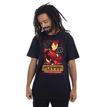 Imagem de Clube Comix Homem de Ferro, Camiseta Masculino, Preto (Black), 52-54