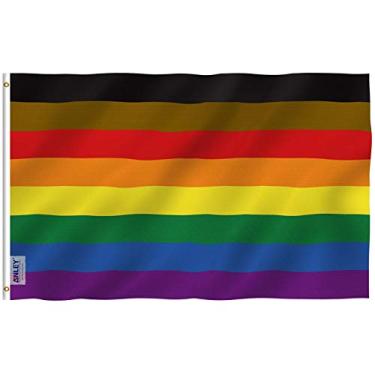 Imagem de ANLEY Fly Breeze 3x5 Foot Philadelphia Rainbow Flag (8 listras) - Cor vívida e resistente ao desbotamento UV - Cabeçalho de lona e dupla costura - Bandeiras do orgulho gay em bandeiras Poliéster