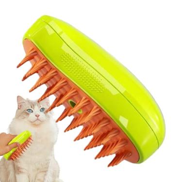 Imagem de 3 em 1 escova vaporizante para gatos – 1/2 pçs escova vaporizador para gatos, escova vaporizada de massagem para animais de estimação, escova de limpeza recarregável para gatos, pente de remoção de pelos emaranhados para animais de estimação, escova elétrica de pelo de gato para casa