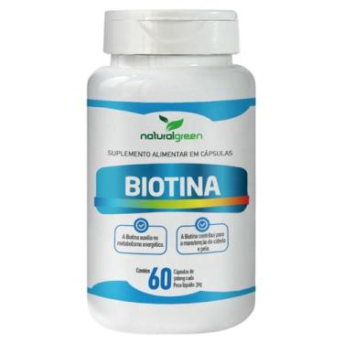 Imagem de Biotina B7 Natural Green 60 Cápsulas 45 Mcg Firmeza E