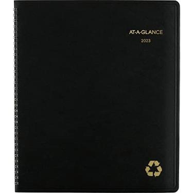 Imagem de AT-A-GLANCE Agenda mensal 2023, 23 x 28 cm, grande, reciclado, abas mensais, preto (70260G05)