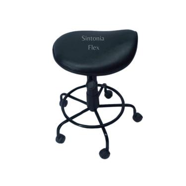 Imagem de Cadeira sela estética s/ encosto c/ regulagem de altura , dentista, tatuador, manicure - base de ferro corano preto