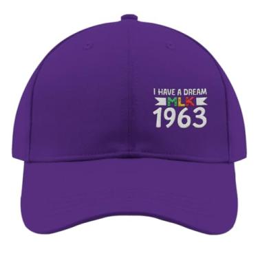 Imagem de Boné de beisebol I Have A Dream MLK 1963 Trucker Hat for Women Fashion Bordado Snapback, Roxa, Tamanho Único