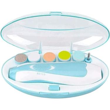 Imagem de Kit Cortador de Unhas Elétrica para Bebê - 6 Lixas Ajustáveis para Todas Idades + Luz LED, Cuidado Preciso & Seguro Para Recém-Nascidos até Adultos (Azul Bebê)