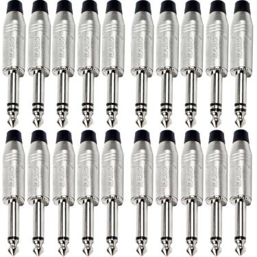 Imagem de 20 Conectores Plug P10 Santo Angelo Sa2X 10 Mono + 10 Stereo