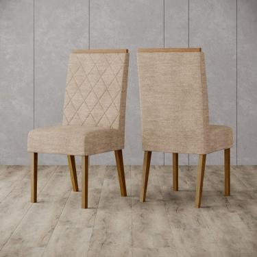 Imagem de Kit com 02 Cadeiras de Jantar Nina Marrom/Creme