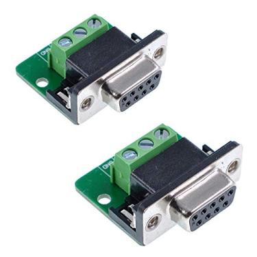 Imagem de Ganasome 2 peças DB9-M3 fêmea 9 pinos adaptador rebitagem RS232 serial para RXD TXD GND conector terminal módulo de sinal solda livre