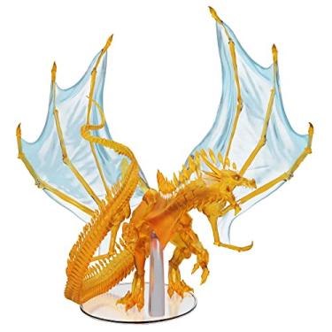 Imagem de Dungeons & Dragons D&D Icons of The Realms: Adult Topaz Dragon - Pre-Painted Miniatures, Translucent, RPG Figure, for Display & Tabletop Use, Roleplaying