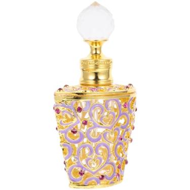 Imagem de Garrafas de perfume recarregáveis ​​do vintage retro jóias garrafas de óleo essencial decorativo árabe dubai perfume amostra recipientes verde/3354 (Size : Purple)