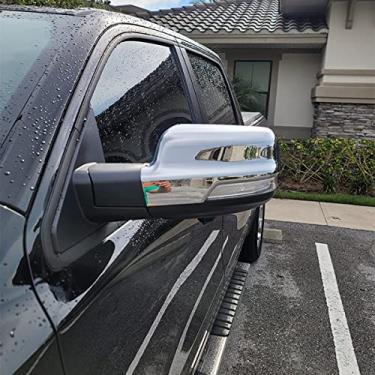 Imagem de Nova capa de espelho retrovisor exterior para porta 2 peças para Dodge Ram 1500 Truck 2019-2022 (cromado)