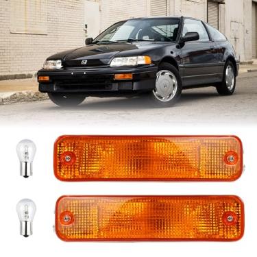Imagem de Luz de seta USR 88-89 CRX – Lâmpadas de sinalização de para-choque dianteiro Âmbar (esquerda + direita) - Compatível com Honda CR-X/Civic Hatchback 1988-1989 3 portas/4 portas Sedan todos os modelos