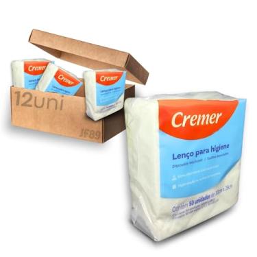 Imagem de Lenço De Banho e Higiene Cremer Pacote Com 600 Unidades (12 Pacotes Com 50 Unidades)