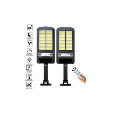 Imagem de Refletor solar X2 400W LED com painel solar e sensor PIR