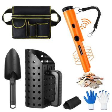 Imagem de Lanties Detector de metais Pinpointer inclui colher de areia e luvas de pá para encontrar bolsa semiimpermeável detector de metais portátil varinha acessórios de detecção de metal para adultos e