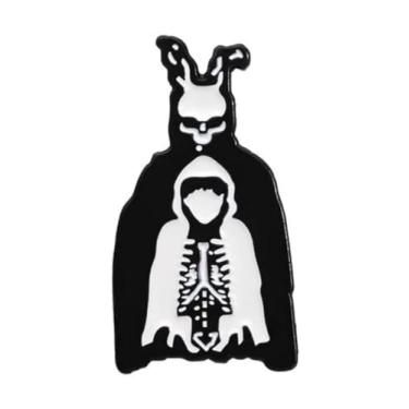 Imagem de Crachá de pino esmaltado de ficção científica de 3 cm inspirado em Donnie, Frank Bunny Rabbit, 1.2 inches, Esmalte, Metal