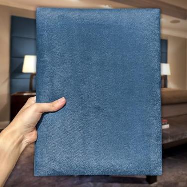 Imagem de Kit Cabeceiras Estofada Modular Para Cama Solteiro Casal King ou Super King Painel Módulos Adesivos (Azul, Unitária (30X40cm))