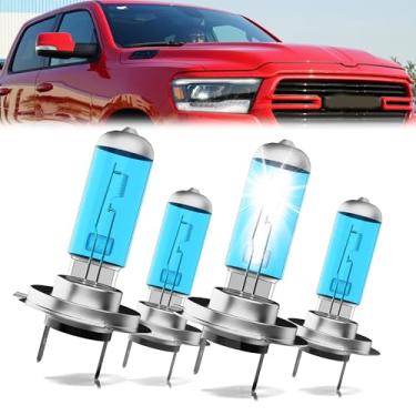 Imagem de SPBRTBUB Compatível com lâmpadas de farol de halogêneo Ram ProMaster (2014-2022) 1500 2500 3500, farol alto H7 e farol baixo H7, pacote com 4