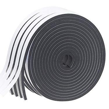 Imagem de Fita de vedação de porta de decapagem climática para portas e janelas, 1/5.1 cm x 1/10.2 cm x 2 rolos de fita isolante de espuma autoadesiva, à prova de som, faixa de clima, resfriamento de tubos