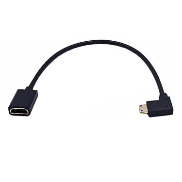 Imagem de Cabo Mini HDMI 2.1 para HDMI 2.1 para HDMI 2.1 MysRuida, ângulo reto de 90 graus, 8K macho para cabo extensor adaptador de extensão fêmea HDMI 8K 8K, cabo extensor de extensão OD 4 mm Slim Ultra HD