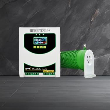 Imagem de 12v,HUIZHITENGDA 8000W Sistema Solar Híbrido Vento MPPT Controlador de carga com carga de despejo 4000W Gerador de turbina eólica 4000W Painel solar 12 V 24 V Auto Regulador