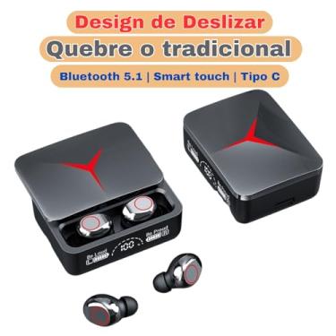 Imagem de Fones de Ouvido Bluetooth M90 TWS 5.3: Estéreo Sem Fio com Baixa Latência para Jogos e Esportes, com Display Digital deslizante