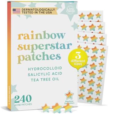 Imagem de LivaClean 240 CT Rainbow Superstar Acne Patches w/Salicylic Acid & Tea Tree, Rainbow Star Patch Star Pimple Patch Pimple for Face Acne Patches Cute Zit for Face