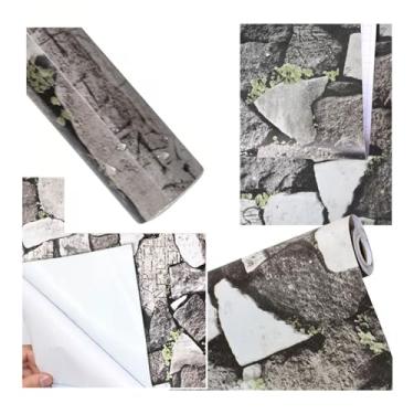 Imagem de Papel de parede de tijolo, papel de parede de tijolo 3D autoadesivo à prova d'água vintage nostálgico decalques de parede de tijolo vintage para eletrodomésticos