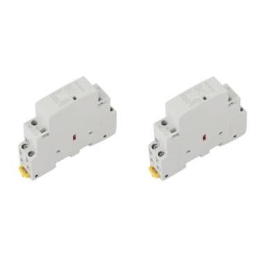 Imagem de 2PCS Contator CA Doméstico, 2P 20A 24V 220V/230V 50/60Hz Contator CA Doméstico 2 Pólos Montagem Em Trilho DIN 1NO 1NC Contator CA de Substituição