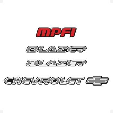 Imagem de Adesivo Compatível Chevrolet Blazer Mpfi 96/99 Emblema Prata - SPORTIN