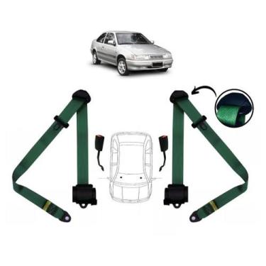 Imagem de Par de Cintos de Segurança 3 pontos Logus + Par de Fechos - HCML, Verd