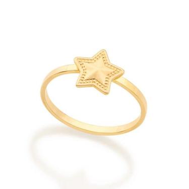 Imagem de Anel banhado ouro 3x 24k 18k e 22k feminino infantil rommanel estrela 