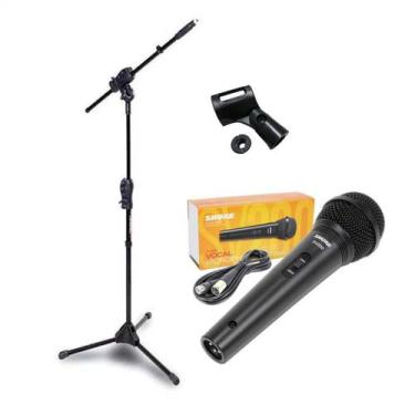 Imagem de Kit Microfone Shure SV200 + Cabo 4,5m + Pedestal + Cachimbo
