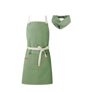Imagem de Avental e Faixa Verde Cha Mate Algodao Cafeteria Bar Vegano - CASACHA