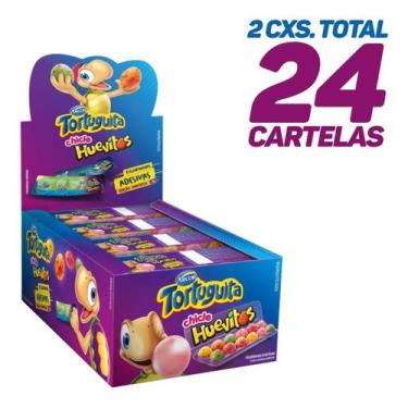 Imagem de Kit 24 Chiclete Huevitos Bichos C/ Figurinhas Colecionáveis Diversão G