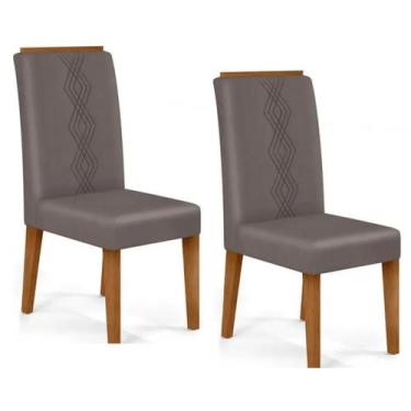 Imagem de Conjunto Kit 2 Cadeiras Cozinha Sala Jantar Estofada Veludo - DJ MOVEI