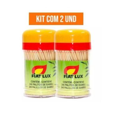 Imagem de Kit 2 Paliteiro Palito de Dente Total 480 Palitos de Bambu - Fiat Lux