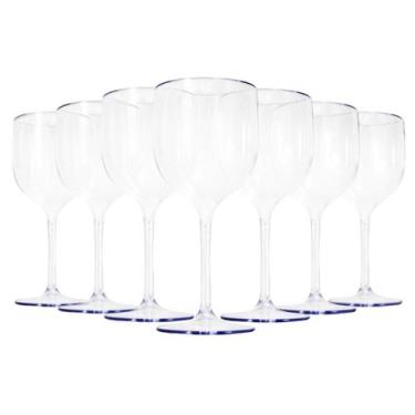Imagem de Kit 100 Taças De Vinho De Acrílico Cristal 280ml Festas Aniversario Na