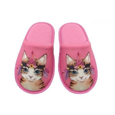 Imagem de Pantufa Infantil Feminina Europa Gato Rosa - 861, 32-33