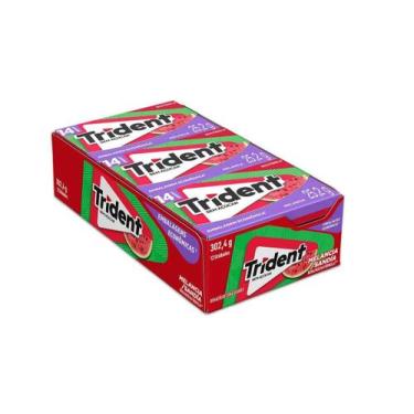 Imagem de Trident Embalagem Econômica Melancia 14 unidades contendo 12 caixinhas