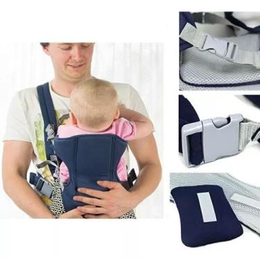 Imagem de Canguru Ergonômico 3 em 1 Azul Bolsa para Bebê com Conforto e Suporte,