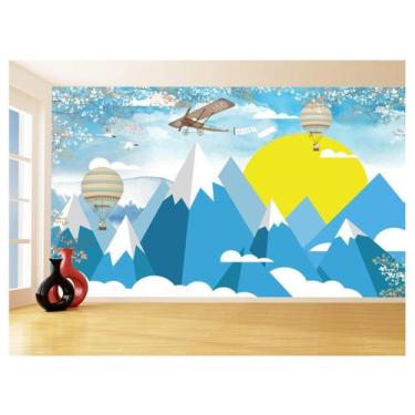 Imagem de Papel De Parede Infantil Montanhas Avião Bebê 3,5M Azs348 - Você Decor