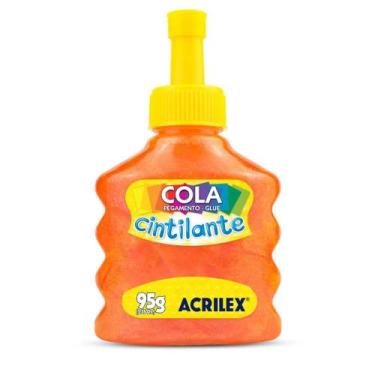Imagem de Cola cintilante 95g laranja 25950517 - ACRILEX, 3