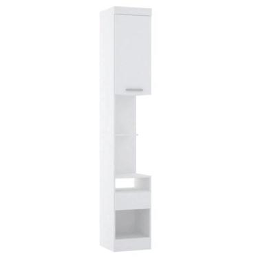 Imagem de Mesa de Cabeceira Alta 38cm 1 Porta e 1 Gaveta Alpes Luciane Móveis - 