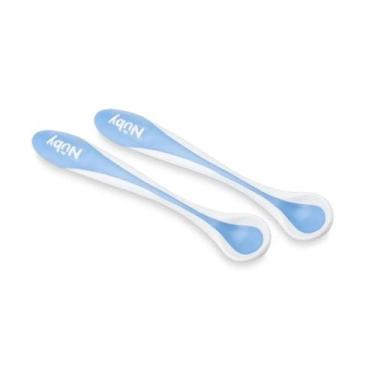 Imagem de Colheres Infantil Termossensível 2 Unidades 4m+ - Nuby, Azul