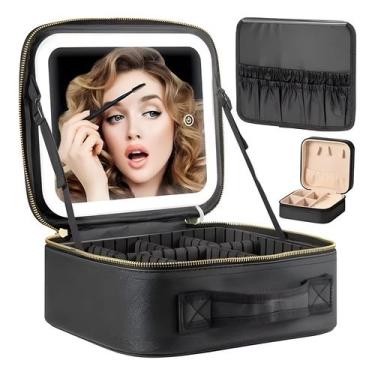Imagem de Bolsa De Cosméticos Portátil Para Viagem Com Luz E Espelho - Epsilon, 