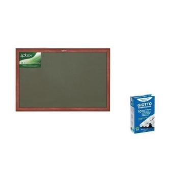 Imagem de Lousa Quadro Verde Infantil 40x30 Cm + 10 Giz Giotto Branco - SOUZA & 