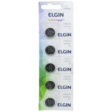 Imagem de Bateria Moeda Cr1620 3V Pilha Lithium Elgin Com 5 Unidades