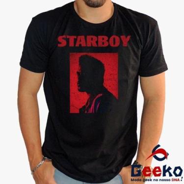 Imagem de Camiseta The Weeknd 100% Algodão Starboy Geeko, Preto gola careca, GG