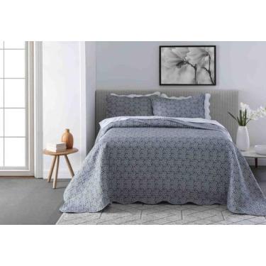 Imagem de Cobre Leito Colcha King Size Dupla Face Patchwork 150 Fios Corttex Vár