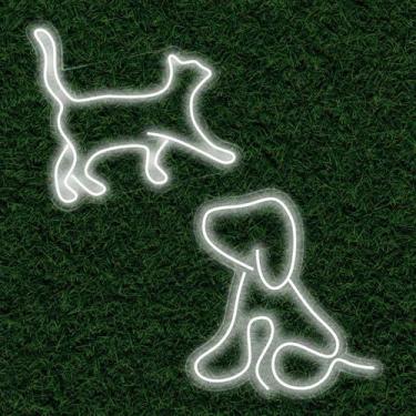 Imagem de Kit Painel Neon Led Cachorro e Gato Pet Shop Amante de Animais - letre